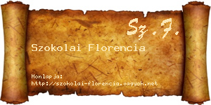 Szokolai Florencia névjegykártya