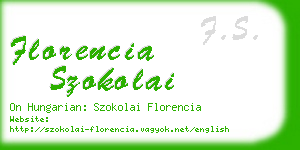 florencia szokolai business card